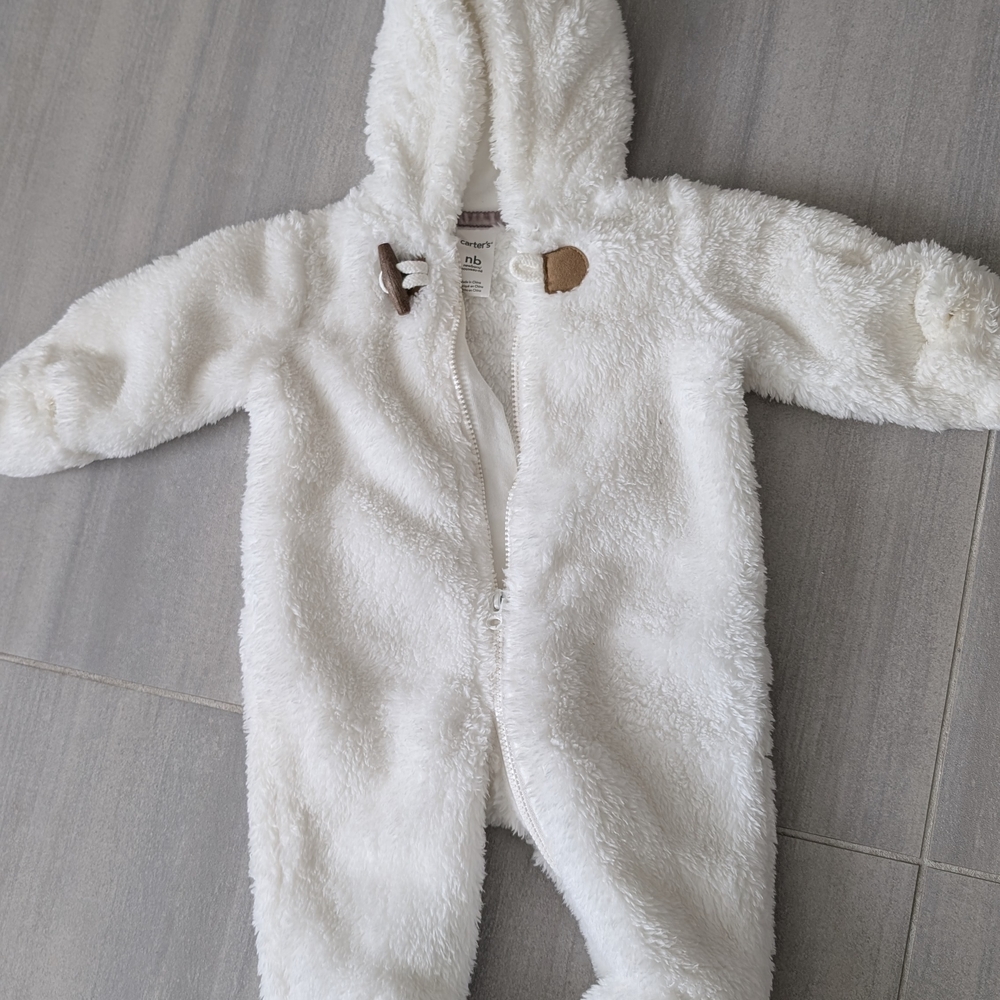Carter's Soft White Fleece Footie